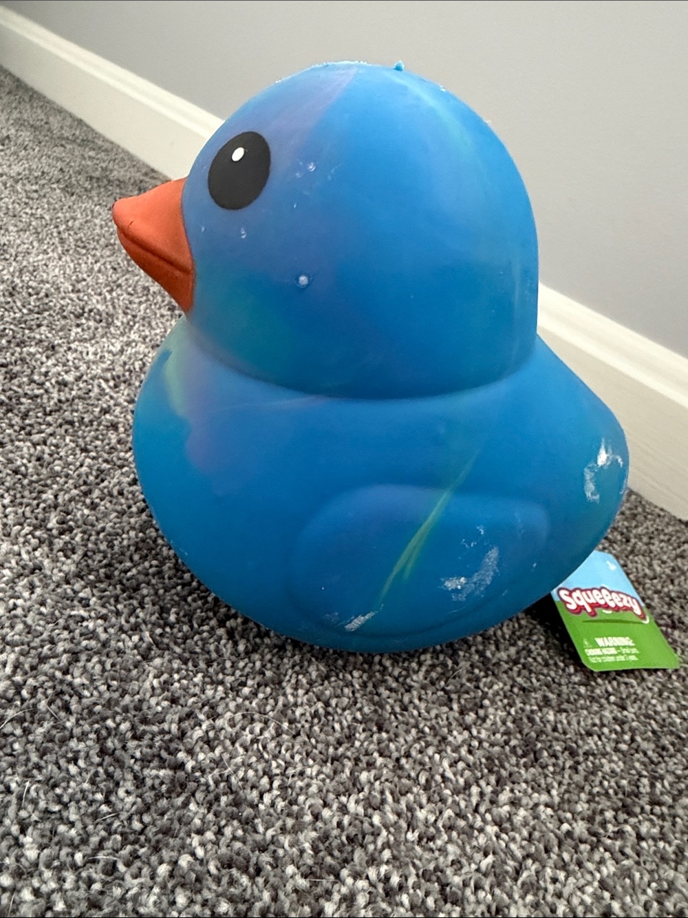 Sunny Days Jumbo Blue Squishy Squeezy Rubber Duck